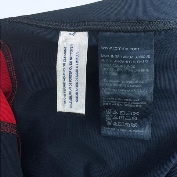 NWOT Tommy Hilfiger Women’s leggings Navy Blue with White and Red Stripes Large - Picture 5 of 7